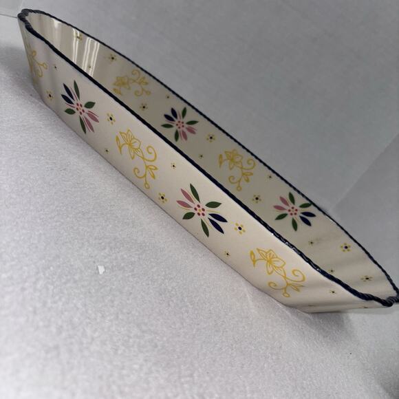 Temptations by Tara Classic Old World Blue 16"x6" Oval Confetti Serving Dish New - Picture 3 of 8